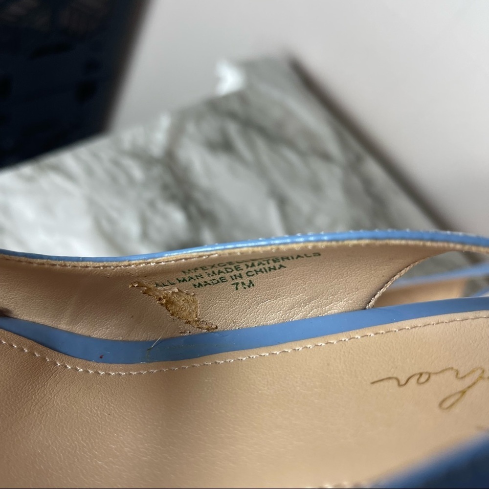 Marc Fisher Espadrille Wedge Sandals Blue Size 7 Read - Picture 7 of 16